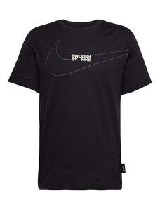 Nike Sportswear T-Krekls 'BIG SWOOSH' sudrabpelēks / melns / balts