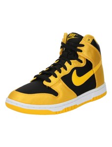 Nike Sportswear Augstie brīvā laika apavi 'Dunk' dzeltens / melns
