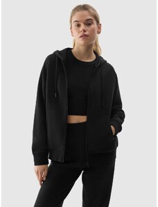 4F Sieviešu sporta jaka ar kapuci - melna