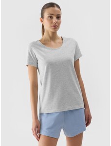 4F Sieviešu t-krekls regular gluds - pelēks