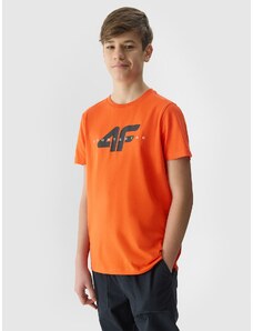 4F Zēnu t-krekls no organiskās kokvilnas ar apdruku - sarkans