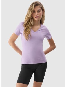 4F Sieviešu t-krekls gluds ar organisko kokvilnu - violets