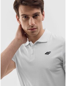 4F Vīriešu polo krekls regular gluds - balts