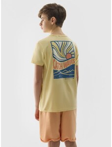 4F Zēnu t-krekls regular ar apdruku - dzeltens