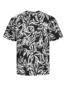 JACK & JONES T-Krekls 'Lafayette' raibi melns / dabīgi balts