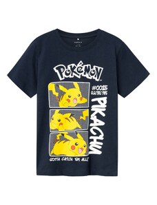 NAME IT T-Krekls 'Maniander Pokemon' safīra / brūns / dzeltens / balts
