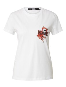 Karl Lagerfeld T-Krekls 'Ikonik lny' oranžs / sarkans / melns / balts