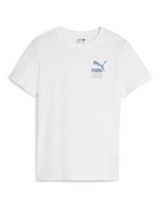 PUMA T-Krekls 'CLASSICS' safīra / pasteļzaļš / balts