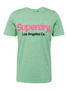Superdry T-Krekls raibi zaļš / rozā / melns