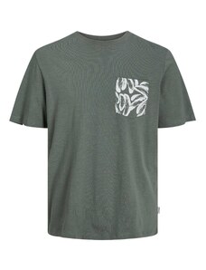 Jack & Jones Junior T-Krekls 'LAFAYETTE' tumši zaļš / balts