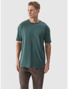 4F Vīriešu t-krekls oversize gluds - olīvu