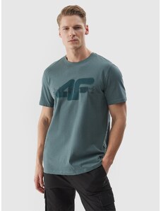 4F Vīriešu t-krekls regular ar apdruku - olīvu