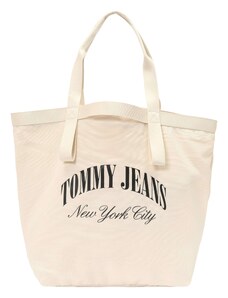 Tommy Jeans "Shopper" tipa soma ziloņkaula krāsas / melns