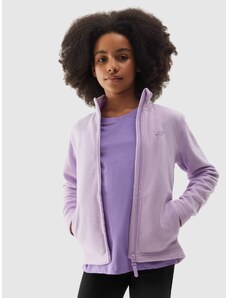 4F Meiteņu flīsa džemperis ar stāvapkakli regular - violeta krāsas