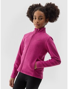 4F Meiteņu flīsa džemperis ar stāvapkakli regular - sārts