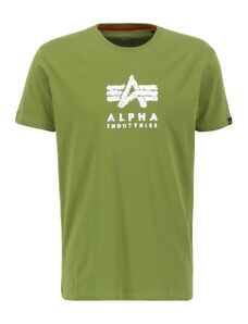 ALPHA INDUSTRIES T-Krekls zaļš / kivi / balts