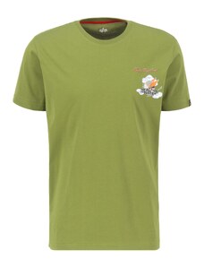 ALPHA INDUSTRIES T-Krekls zaļš / balts