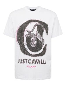 Just Cavalli T-Krekls rozā / melns / balts