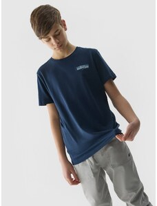 4F Zēnu t-krekls no organiskās kokvilnas ar apdruku - tumši zils