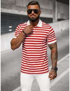 Vīriešu polo krekls balti-sarkana OZONEE NB/MT3110