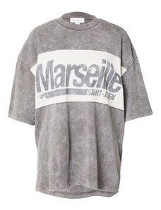 TOPSHOP "Oversize" stila krekls 'Marseille' grafīta / akmens / balts