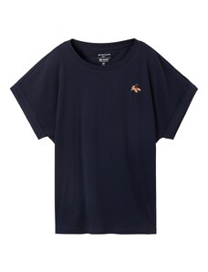TOM TAILOR T-Krekls tumši zils / aprikožu / koraļļu