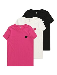 KIDS ONLY T-Krekls 'JESSIE' tumši rozā / melns / gandrīz balts