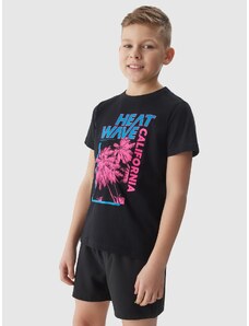 4F Zēnu t-krekls ar apdruku - melns