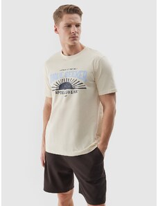 4F Vīriešu t-krekls ar apdruku - smilškrāsas