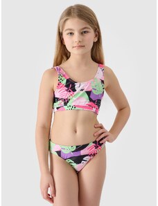 4F Meiteņu trīsdaļīgs peldkostīms (tops + longsleeve) - daudzkrāsains
