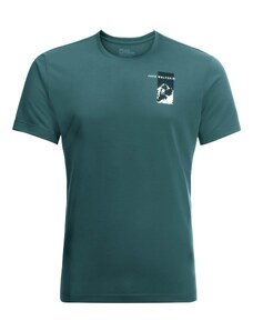 JACK WOLFSKIN Sporta krekls 'Vonnan' smaragda / balts