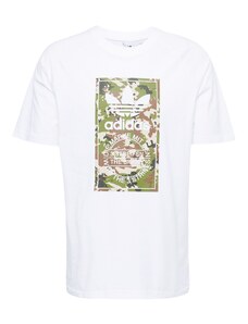 ADIDAS ORIGINALS T-Krekls 'CAMO TONGUE' zaļš / haki / tumši zaļš / balts