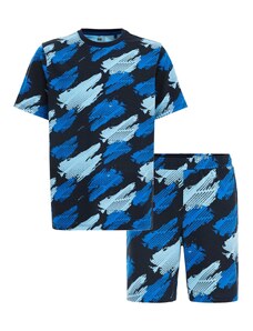 WE Fashion Pidžama zils / debeszils / tumši zils