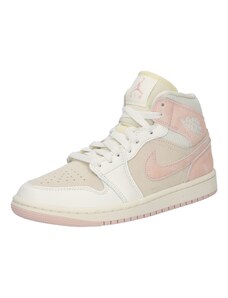 Jordan Augstie brīvā laika apavi 'AIR JORDAN 1' bēšs / rožkrāsas / balts