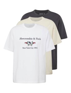 Abercrombie & Fitch T-Krekls gaiši bēšs / antracīta / sarkans / balts