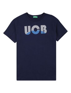 UNITED COLORS OF BENETTON T-Krekls zils / tumši zils / balts