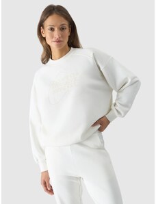 4F Sieviešu sporta džemperis bez kapuces - lauzti balts