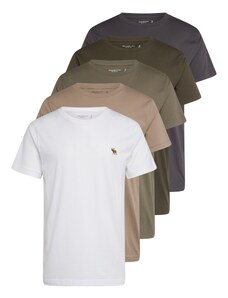 Abercrombie & Fitch T-Krekls tumši bēšs / tumši zaļa / melns / balts