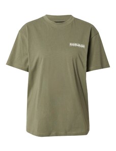NAPAPIJRI T-Krekls 'S-FABER' tumši zaļš / oranžs / balts