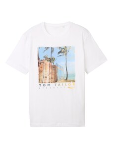 TOM TAILOR T-Krekls smilškrāsas / debeszils / dzeltens / balts