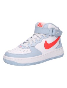 Nike Sportswear Brīvā laika apavi 'Air Force 1 Mid EasyOn' pasteļzils / ugunssarkans / balts
