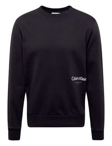 Calvin Klein Sportisks džemperis 'OFF PLACEMENT' melns / balts