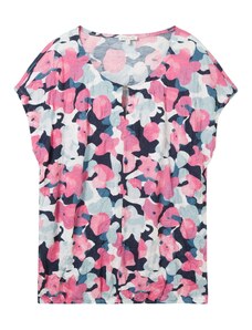 TOM TAILOR T-Krekls tumši zils / opālisks / gaiši rozā / balts
