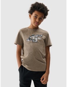 4F Zēnu t-krekls ar apdruku - smilškrāsas