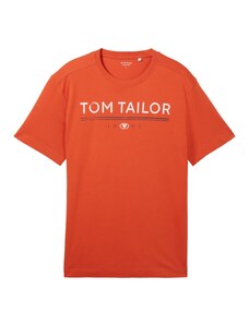 TOM TAILOR T-Krekls tumši zils / oranžs / balts