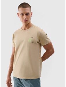 4F Vīriešu t-krekls regular ar apdruku - smilškrāsas
