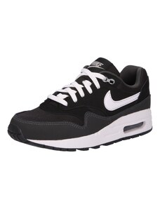 Nike Sportswear Brīvā laika apavi 'Air Max 1' sudrabpelēks / melns / balts