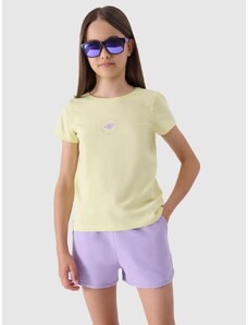 4F Meiteņu gluds t-krekls no organiskās kokvilnas - laims