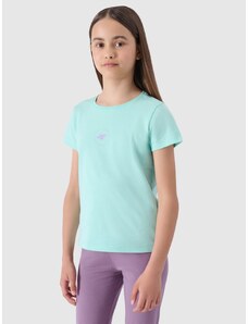 4F Meiteņu gluds t-krekls no organiskās kokvilnas - piparmētra