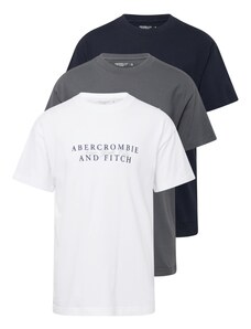 Abercrombie & Fitch T-Krekls tumši zils / pelēks / balts
